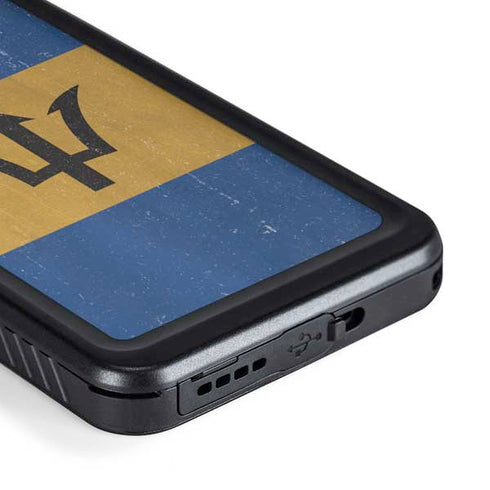 Barbados Flag Distressed Galaxy S23 Plus Waterproof Case